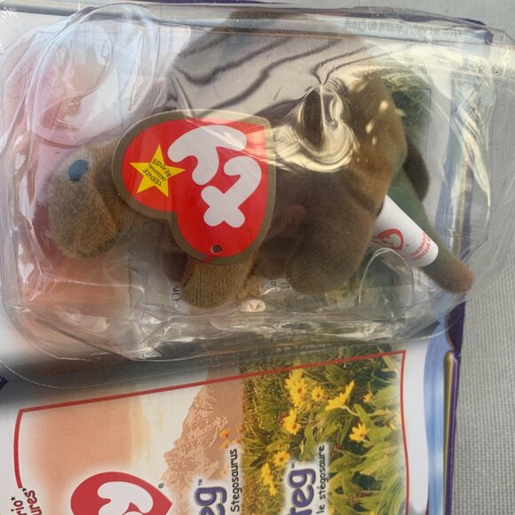 Y2K McDonald's TY Teenie Beanie Babies 2000 Dinosaur Trio STEG The Stegosaurus - Picture 3 of 4